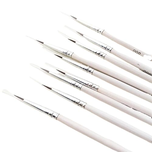 KXAOXGRC Nylonhaarpinsel Pinselset, 6 Teile/Satz Feine Hand Gemalt Dünne Haken Linie Stift Zeichnung Kunst Stift Kunst Liefert Nylon Haar Pinsel Malerei Stift Malerei Pinsel(White 6pcs) von KXAOXGRC