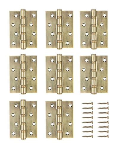 KXAOXGRC Retro geschnitzt Messing Silent Bearing Türscharni 4-Paar 4x3 Zoll, 3mm Dicke Edelstahl 304 Kugellager Tür Scharniere, von KXAOXGRC