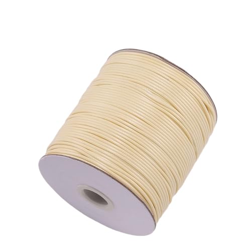 KXAOXGRC Synthetische Lederstreifen, 10 Meter/Los 0,5–2,5 mm Lederband, rund, Wachsseil, Schnur for die Herstellung von DIY-Halsketten und Armbändern, Schmuckzubehör(Beige,0.5mm) von KXAOXGRC