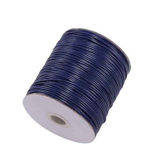 KXAOXGRC Synthetische Lederstreifen, 10 Meter/Los 0,5–2,5 mm Lederband, rund, Wachsseil, Schnur for die Herstellung von DIY-Halsketten und Armbändern, Schmuckzubehör(Deep Blue,0.5mm) von KXAOXGRC