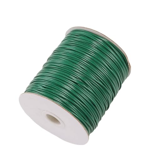 KXAOXGRC Synthetische Lederstreifen, 10 Meter/Los 0,5–2,5 mm Lederband, rund, Wachsseil, Schnur for die Herstellung von DIY-Halsketten und Armbändern, Schmuckzubehör(Green,1.2mm) von KXAOXGRC