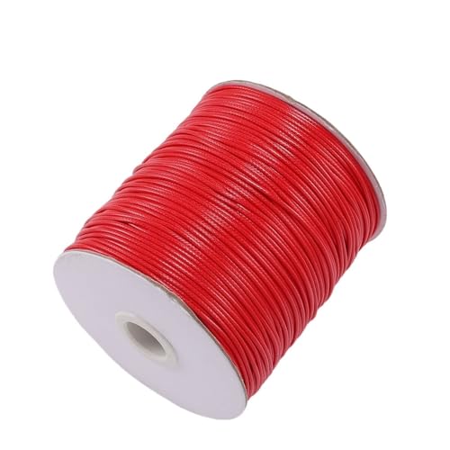 KXAOXGRC Synthetische Lederstreifen, 10 Meter/Los 0,5–2,5 mm Lederband, rund, Wachsseil, Schnur for die Herstellung von DIY-Halsketten und Armbändern, Schmuckzubehör(Red,1.2mm) von KXAOXGRC