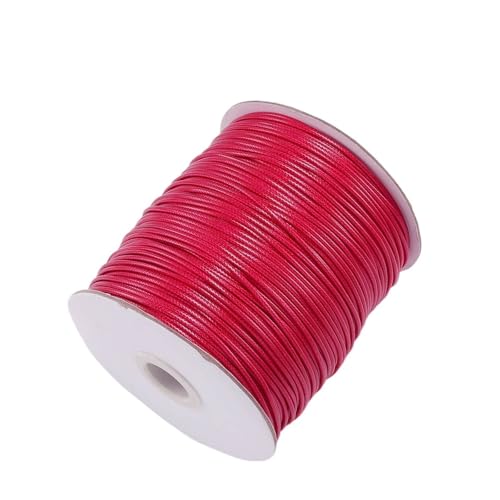 KXAOXGRC Synthetische Lederstreifen, 10 Meter/Los 0,5–2,5 mm Lederband, rund, Wachsseil, Schnur for die Herstellung von DIY-Halsketten und Armbändern, Schmuckzubehör(Rose Red,0.5mm) von KXAOXGRC