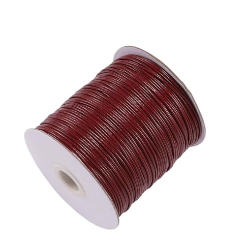 KXAOXGRC Synthetische Lederstreifen, 10 Meter/Los 0,5–2,5 mm Lederband, rund, Wachsseil, Schnur for die Herstellung von DIY-Halsketten und Armbändern, Schmuckzubehör(Wine Red,0.5mm) von KXAOXGRC