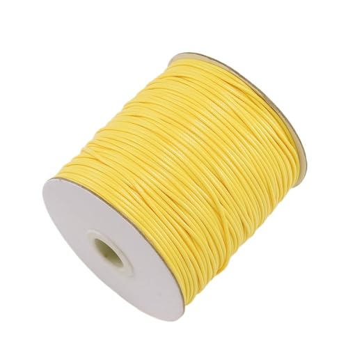 KXAOXGRC Synthetische Lederstreifen, 10 Meter/Los 0,5–2,5 mm Lederband, rund, Wachsseil, Schnur for die Herstellung von DIY-Halsketten und Armbändern, Schmuckzubehör(Yellow,0.5mm) von KXAOXGRC