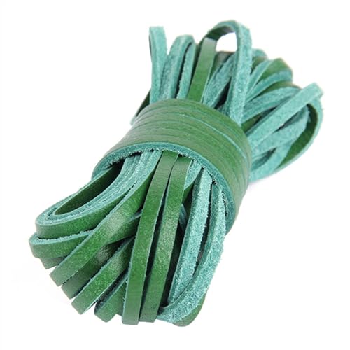 KXAOXGRC Synthetische Lederstreifen, 10 Meter Breite 3mm Flaches Echtlederband Lederstreifen Lederband Zubehör for Lederarmbänder Schmuckherstellung(Dark Green) von KXAOXGRC