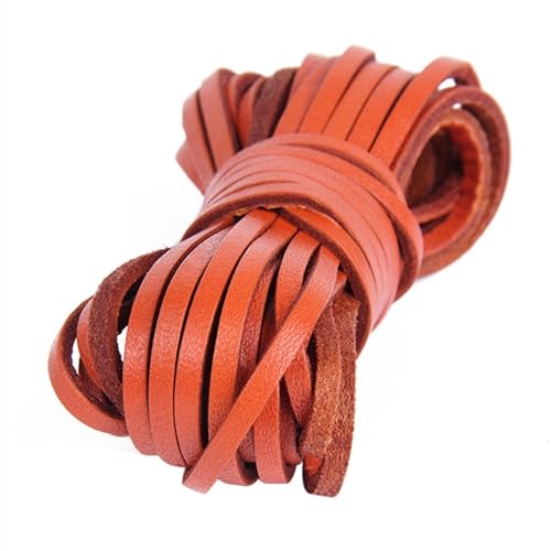 KXAOXGRC Synthetische Lederstreifen, 5 Meter Flache Kordel aus echtem Leder, Lederstreifen, Lederband, Zubehör zur Herstellung von Lederarmbändern und Schmuck.(Orange) von KXAOXGRC