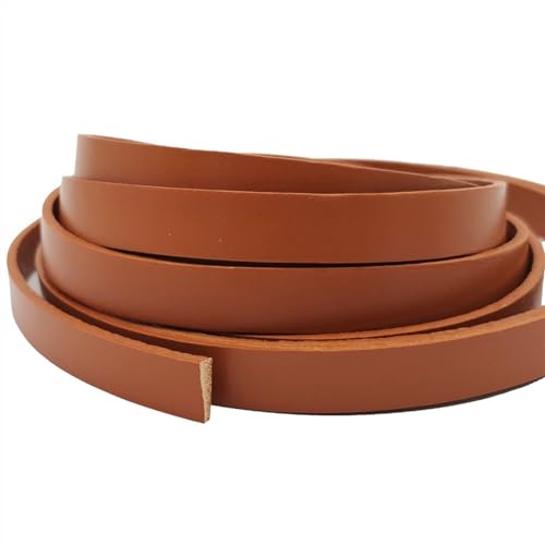 KXAOXGRC Synthetische Lederstreifen, Braunes Lederband, Lederstreifen, 10 mm breit, 10 x 2 mm, flach.(Brown,5 Yards) von KXAOXGRC