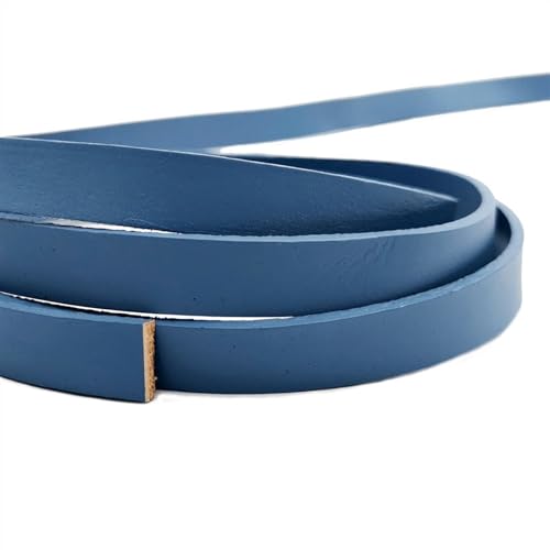 KXAOXGRC Synthetische Lederstreifen, Braunes Lederband, Lederstreifen, 10 mm breit, 10 x 2 mm, flach.(Jean Blue,5 Yards) von KXAOXGRC