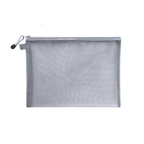 Netzkettenpaket. A4/A5/A6 Mesh-Reißverschlusstasche Dokumententasche Wasserdichte Zip-Dateiordner Schulbürobedarf Kosmetiktaschen Mesh-Dokumententasche(Grey,A6(19X11cm)) von KXAOXGRC