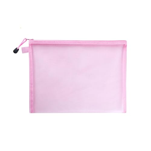 Netzkettenpaket. A4/A5/A6 Mesh-Reißverschlusstasche Dokumententasche Wasserdichte Zip-Dateiordner Schulbürobedarf Kosmetiktaschen Mesh-Dokumententasche(Pink,A6(19X11cm)) von KXAOXGRC