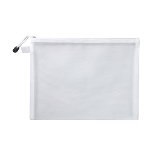 Netzkettenpaket. A4/A5/A6 Mesh-Reißverschlusstasche Dokumententasche Wasserdichte Zip-Dateiordner Schulbürobedarf Kosmetiktaschen Mesh-Dokumententasche(White,A4(33.5X24cm)) von KXAOXGRC