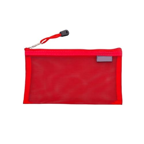 Netzkettenpaket. Lässige Reise-Kosmetiktasche, einfache Reißverschlusstasche, große Kapazität, Schreibwarentasche, tragbare Make-up-Transparenttasche, Organizer, Kulturbeutel, Mesh-Dokumententasche(Re von KXAOXGRC