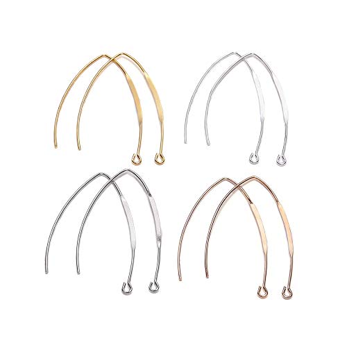 Anhänger 20 teile/Pack Kupfer Ohrring Haken Ohr Draht Ohr Haken Ohrringe Reifen für Ohrring machen Ohrring Schmuck Erkenntnisse Bulk (Gold) Schmuckherstellung (Color : Gold) von KXQYIKYI