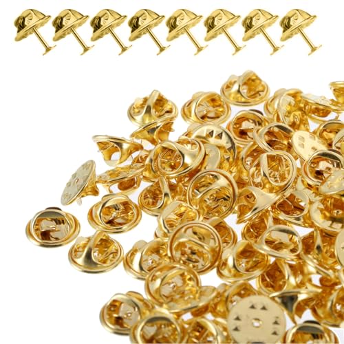 KXUSW 100 Paare Anstecker Pin-Anstecknadel-Pin Anstecker-Schmetterlingsbrosche-Schmetterlingsnadel-Schmetterlingsverschluss-Broschenverschluss-Schmetterlingsnadel Für DIY-Schmuck (Gold) von KXUSW