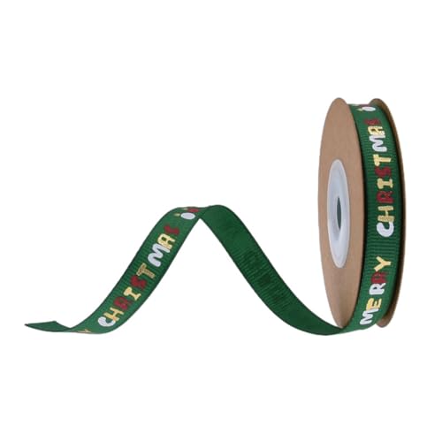 KXUSW Heißprägen Weihnachten Satinband Schleifenband Seidenband Stoffband zum Basteln Geschenkverpackung, Satin Band Dekoband für schleifenband Weihnachten von KXUSW