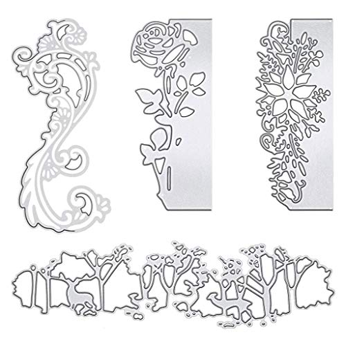 4 Stück Stanzschablonen Blumen Set Metall Stanzformen Rose Umschlag,Schablonen Für DIY Cutting Dies Scrapbooking Album, Schneiden Schablonen Papier Karten Fotoalben Sammelalbum Deko von KY-BORED