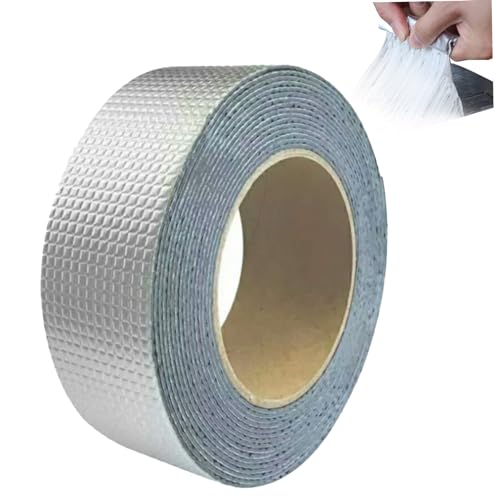 Butylband wasserdichtes Klebeband für Lecks 10 cm x 10 m selbstklebende Butylklebeband-Blitzband Aluminiumfolie Wetterfestes Reparaturband für Rohrdichtdachriss-Marke Fenster Style22 von KYEQATY