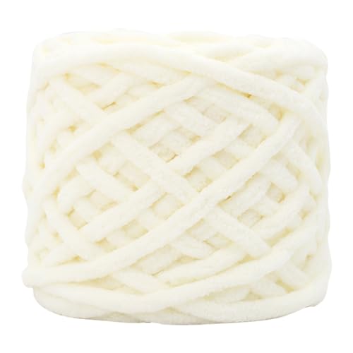 Deckengarn weiche dicke klobige Wolle für Häkel 100 g flauschig klobiges Garn für Hand stricken DIY Chunky Strickwolle für Pullover Hüte Decken Schals mit weißen Home Office Accessoire von KYEQATY