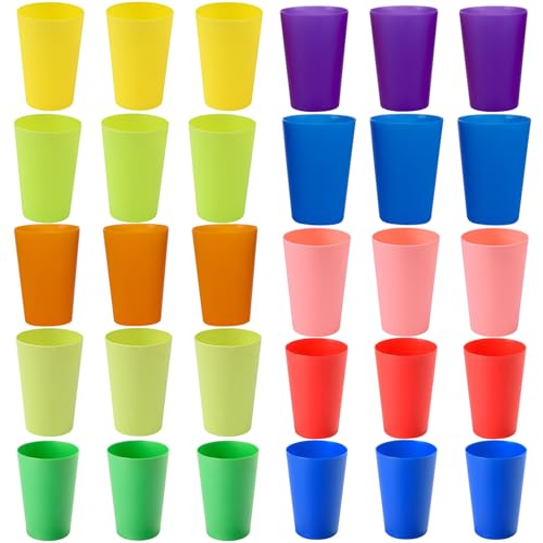 KYEQATY 30 Prozent Plastikbecher für Kinder farbige Plastikbecher waschbarer wiederverwendbarer Flexible Kinder Plastikbecher Mehrzweck-Stapelbecher für Stapelspiel 260 ml von KYEQATY