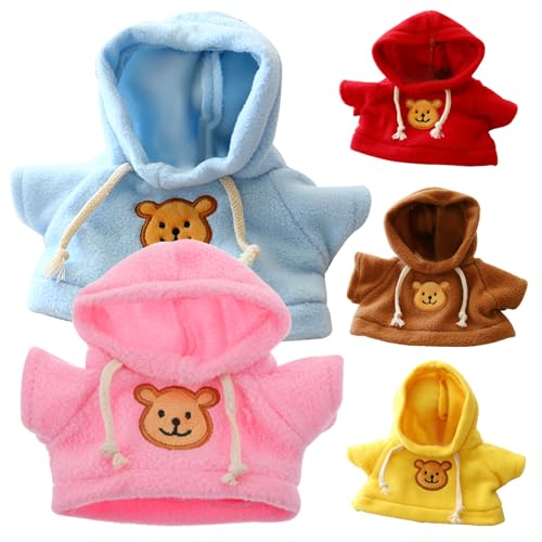 KYEQATY Bärenkleidung 5pcs Puppe Kleidung Bären Hoodie Fit 6-Zoll Bärenspielzeug süße Stofftiere Kleidung für Kinder DIY Dressing Bär Spielzeug von KYEQATY