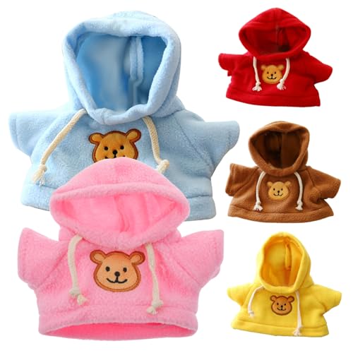 KYEQATY Bärenkleidung 5pcs Puppe Kleidung Bären Hoodie Fit 6 bis 8 Zoll Bärenpuppen Kleidung süße Stofftiere Kleidung für DIY-Dressing Bär Spielzeug von KYEQATY