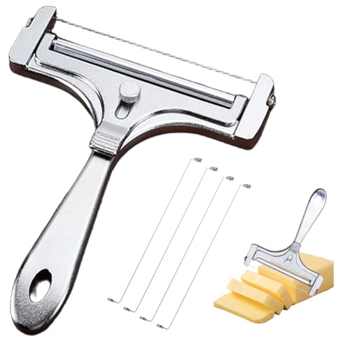 KYEQATY Käseschneider für Blockkäse -Aluminiumlegierkäse -Slicer mit Verstellbarer Dicke Drahtkäseschneider mit hängendes Loch für alle Arten von Blockkäse von KYEQATY