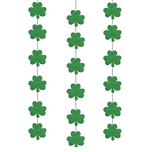 KYEQATY St. Patricks Day Dekorationen Shamrocks Banner Green Lucky Irish Party Decor Favours Supplies Shamrocks Garland Accessoires von KYEQATY