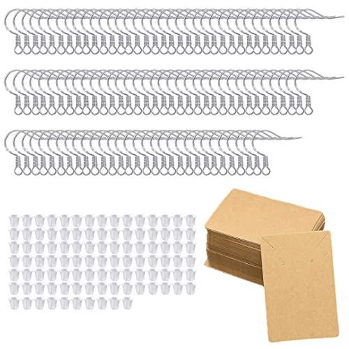 Ohrring Haken Set DIY -Schmuck Making -Kit mit 925 Sterling Silber Ohrdrähten Gummi -Ohrring -Rücken für DIY -Schmuck Making 250pcs Geschenk für Weihnachten von KYEQATY