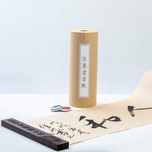 KYMY Chinesische japanische vietnamesische Kalligraphie-Papierrolle, antiker Stil, Sumi-Papier/Xuan-Papier/Reispapier, lange Scroll-Pinsel-Tintenrolle, Sheng (roh) Xuan (50 x 25 m) von KYMY