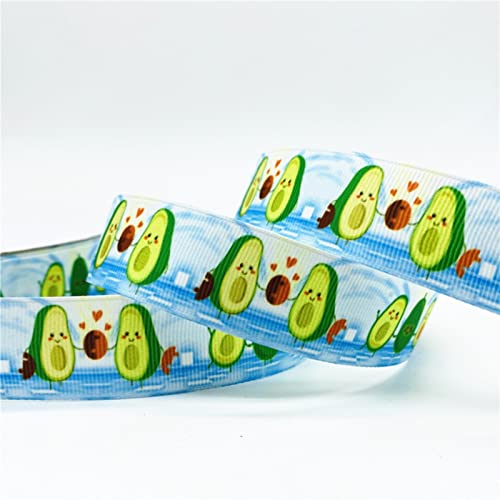 5 yards/lot 25 mm ripsband bedruckt avocado polyester band für hochzeit weihnachtsdekoration DIY nähstoff -03 von KYNLE