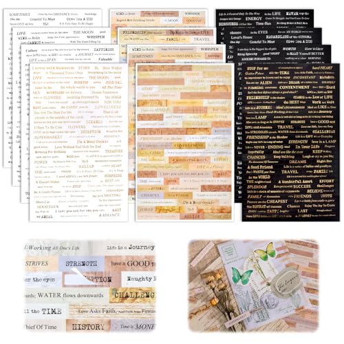 Sticker Sprüche-12 Sheets Scrapbook Zubehör Set（3 Seiten Bronzing Scrapbook Stickers）Bullet Journal Zubehör Für Bullet Journal Scrapbook von KYSUN