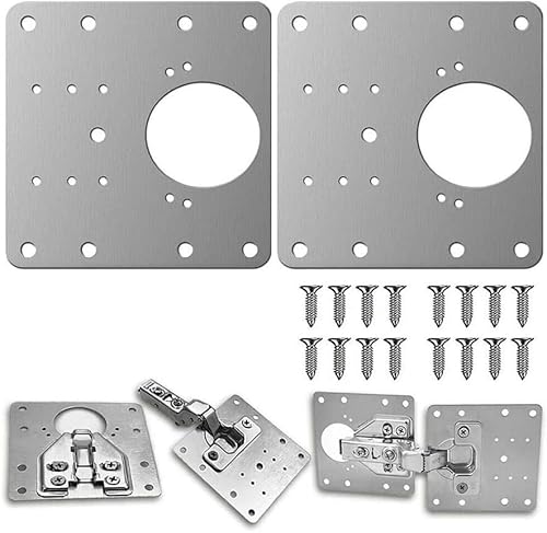 Scharnierreparatur, Scharnierbefestigungsplatte, 2/4/10 Stück Scharnierreparaturplatte (mit Schrauben) Schrankscharniere Schranktürbefestigung Montageplatte Möbelbeschläge Seitenwandscharniere Reparat von KYUEPONG