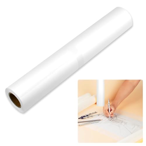 KYYGKY 31m x 46cm Transparentpapier Rolle Skizzenrolle Seidenpapier Malpapier Rolle Zeichenpapier Pauspapier Malpapier Rolle Skizzenpapier Tracing Paper Schnittmusterpapier für Zeichnen Skizzieren von KYYGKY