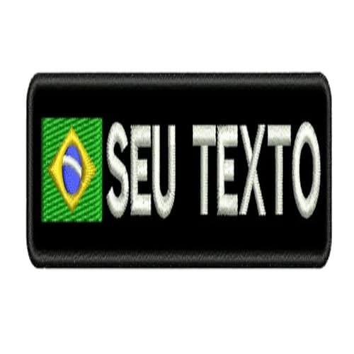 KZHPLXQ Individuell Gestickte Namensaufnäher, Personalisierter Namensaufnäher für Kleidung, Uniformen, Arbeitshemden, Hüte, Haken Auf Der Rückseite für Einfache Befestigung Brazil,2.5X10CM von KZHPLXQ