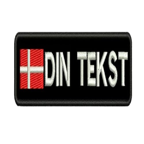 KZHPLXQ Individuell Gestickte Namensaufnäher, Personalisierter Namensaufnäher für Kleidung, Uniformen, Arbeitshemden, Hüte, Haken Auf Der Rückseite für Einfache Befestigung Denmark,2.5X10CM von KZHPLXQ