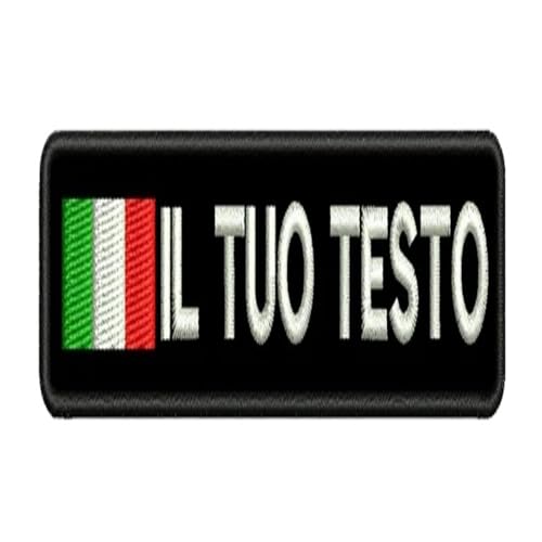 KZHPLXQ Individuell Gestickte Namensaufnäher, Personalisierter Namensaufnäher für Kleidung, Uniformen, Arbeitshemden, Hüte, Haken Auf Der Rückseite für Einfache Befestigung Italy,2.5X10CM von KZHPLXQ