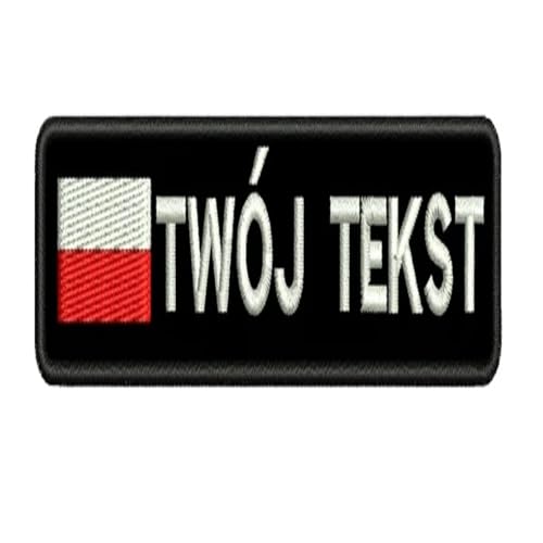 KZHPLXQ Individuell Gestickte Namensaufnäher, Personalisierter Namensaufnäher für Kleidung, Uniformen, Arbeitshemden, Hüte, Haken Auf Der Rückseite für Einfache Befestigung Poland,2.5X10CM von KZHPLXQ