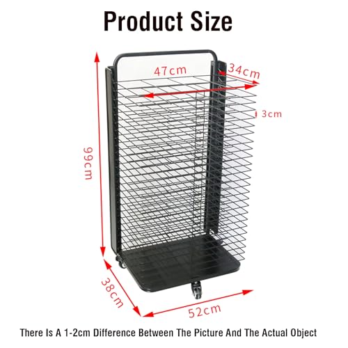 KZKZK Kunst-Aufbewahrungsregal mit 25 Ebenen, Papier-Trockenständer, mobiler Zeichen-Trockenständer aus Metall, Zeichen-Trockenständer for Schulen, Vorschulen, Zuhause, Klassenzimmer von KZKZK