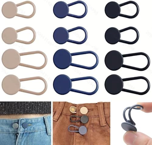 30 Pcs Rubber Pant Waistband Extender Button, 2025 Neuestes Hosenbunderweiterung Knopf, Taillen Hosen Knopf Verlängerung Silikon Jeans Einziehbarer Knopf für Damen Herren Jeans (3 Farben) von KZKZXA