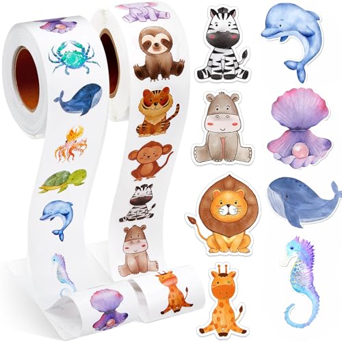 KZXCVS Sticker MäDchen Aufkleber Kinder Glitzer Bad Aufkleber Sticker Tiere Meerestiere Sticker Glitzer Aufkleber Tiere Urlaub Sticker Wasserfest Sticker Meer Sticker Rolle Sticker Meerestiere von KZXCVS