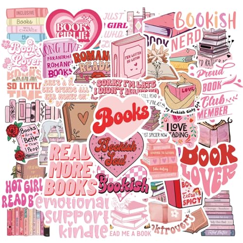 Kabwea 100 Pcs Rosa Buchaufkleber, Geschenke für Frauen, Mädchen, Sticker, Sticker Aesthetic, Book Lovers, Sticker Book, Aesthetic Sticker, Journal Sticker von Kabwea