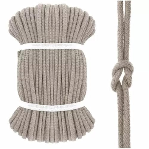 Kacperek - Baumwollkordel 8mm - Kordelband 50 m - 100% Baumwolle, Weich, Leicht Elastisch - für Kleidung, Turnbeutel, DIY Projekte - Kordel Beige von Kacperek