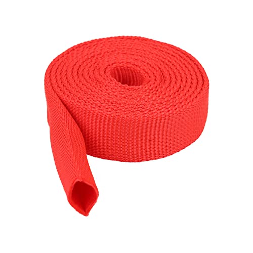 Kacperek - Gurtband Polypropylen - 50 Meter Länge - Stark für DIY Abschleppseile und Gepäckgurt - Gewebeband - Gurtbänder für Taschen, Rucksack Band, Gürtel - Breite 25mm - Rot von Kacperek