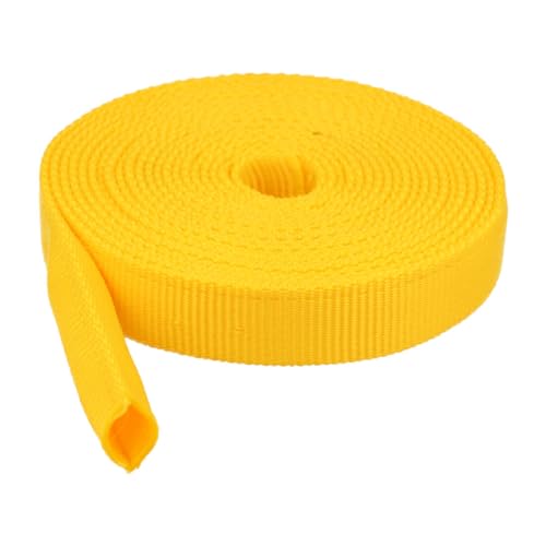 Kacperek - Gurtband Polypropylen - 50 Meter Länge - Stark für DIY Abschleppseile und Gepäckgurt - Gewebeband - Gurtbänder für Taschen, Rucksack Band, Gürtel - Breite 25mm - Zitrone von Kacperek