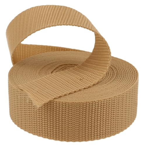 Kacperek - Gurtband Polypropylen - 50m Lang - Stark für DIY Abschleppseile und Gepäckgurt - Gewebeband - Gurtbänder für Taschen, Rucksack Band, Gürtel - Breite 20mm - Beige von Kacperek