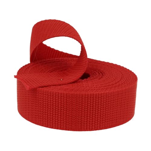 Kacperek - Gurtband Polypropylen - 50m Lang - Stark für DIY Abschleppseile und Gepäckgurt - Gewebeband - Gurtbänder für Taschen, Rucksack Band, Gürtel - Breite 20mm - Rot von Kacperek