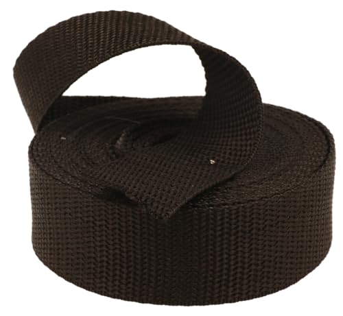 Kacperek - Gurtband Polypropylen - 50m Lang - Stark für DIY Abschleppseile und Gepäckgurt - Gewebeband - Gurtbänder für Taschen, Rucksack Band, Gürtel - Breite 20mm - Schwarz von Kacperek