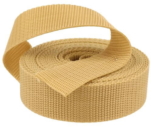 Kacperek - Gurtband Polypropylen - 50m Lang - Stark für DIY Abschleppseile und Gepäckgurt - Gewebeband - Gurtbänder für Taschen, Rucksack Band, Gürtel - Breite 25mm - Hellbeige von Kacperek