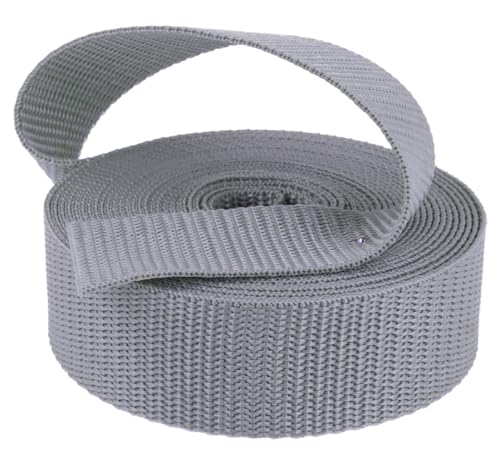 Kacperek - Gurtband Polypropylen - 50m Lang - Stark für DIY Abschleppseile und Gepäckgurt - Gewebeband - Gurtbänder für Taschen, Rucksack Band, Gürtel - Breite 50mm - Stahl von Kacperek